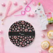 Personalisierter Name: Black Poker Chips Pappteller (Party)