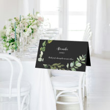 Personalisierter Name Black Wedage Foliage