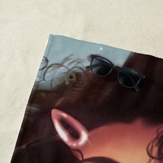 Personalisierter Name Blase Black Girl Beach Handt Strandtuch (Beispiel)