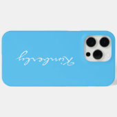 Personalisierter Name Blau Case-Mate iPhone Hülle (Rückseite (Horizontal))