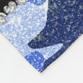 Personalisierter Name Blau-Glitzer-Tarnung Fleecedecke (Ecke)