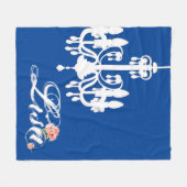 Personalisierter Name Blau mit weißem Kronleuchter Fleecedecke (Vorderseite (Horizontal))