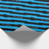 Personalisierter Name Blau und Schwarz Geschenkpapier (Ecke)
