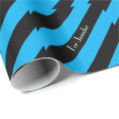 Personalisierter Name Blau und Schwarz Geschenkpapier (Rolleneckpunkt)