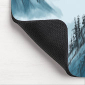 Personalisierter Name Blau Weißer Berg Ansicht Mousepad (Ecke)