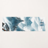 Personalisierter Name Blau Weißer Berg Ansicht Yogamatte (Vorderseite (Horizontal))