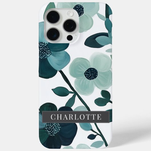 Personalisierter Name Blaue Aqua Case-Mate iPhone Hülle (Rückseite)