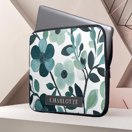 Personalisierter Name Blaue Aqua Laptopschutzhülle