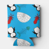 Personalisierter Name Blaue Pinguine Iglu Fisch Ti Dosenkühler (Rückseite)