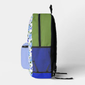 Personalisierter Name Blauer Blumengarten Bedruckter Rucksack (Rechts)
