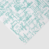 Personalisierter Name Blauer Gewebepapier Seidenpapier (Ausschnitt)