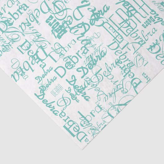 Personalisierter Name Blauer Gewebepapier Seidenpapier (Ausschnitt)