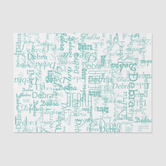 Personalisierter Name Blauer Gewebepapier Seidenpapier (Vorderseite)