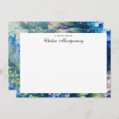 Personalisierter Name Blue Hydrangea Mitteilungskarte (Vorne/Hinten)
