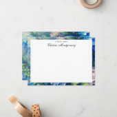 Personalisierter Name Blue Hydrangea Mitteilungskarte (Vorderseite/Rückseite Beispiel)