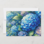 Personalisierter Name Blue Hydrangea Mitteilungskarte (Rückseite)