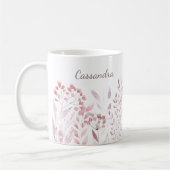 Personalisierter Name Blue Lavender Botanical Foli Kaffeetasse (Links)