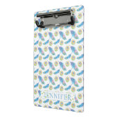Personalisierter Name Blue Peacock Feathers Hinter Mini Klemmbrett (Gewinkelt2)