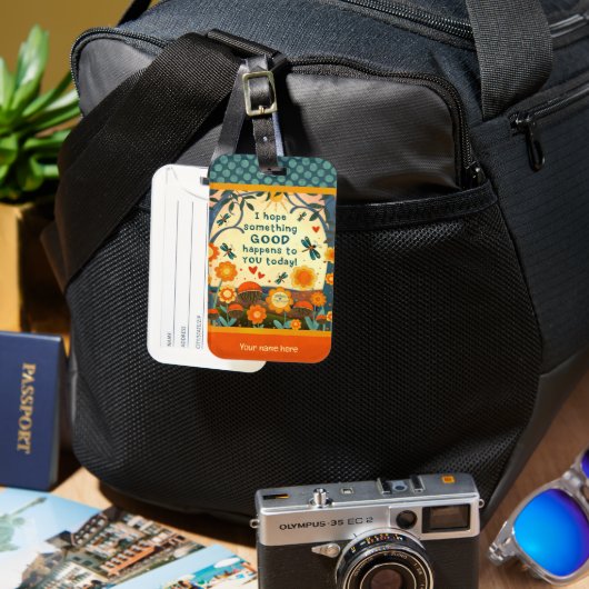 Personalisierter Name Blumenkoffer Individuelle Na Gepäckanhänger (Vorderseite & Rückseite)