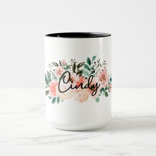 Personalisierter Name Blumenzwiebeln Tasse für Mäd (Zentrum)