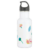 Personalisierter Name, Boho Blume Aquarellmalerei Trinkflasche (Rückseite)