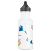 Personalisierter Name, Boho Blume Aquarellmalerei Trinkflasche (Rechts)