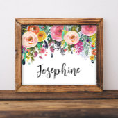 Personalisierter Name Boho BlumenzIMMER Kinderzimm Poster