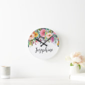 Personalisierter Name Boho BlumenzIMMER Kinderzimm Runde Wanduhr (Zuhause)