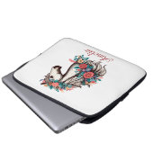 Personalisierter Name Boho Pferd mit Blume Laptopschutzhülle (Vorne Knopf)