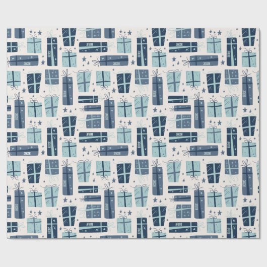 Personalisierter Name Boho präsentiert Muster Weih Geschenkpapier (Flach)