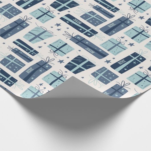 Personalisierter Name Boho präsentiert Muster Weih Geschenkpapier (Ecke)