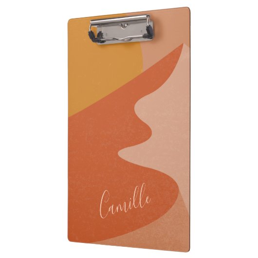 Personalisierter Name Boho Südwestmoderne Landscha Klemmbrett (Links)