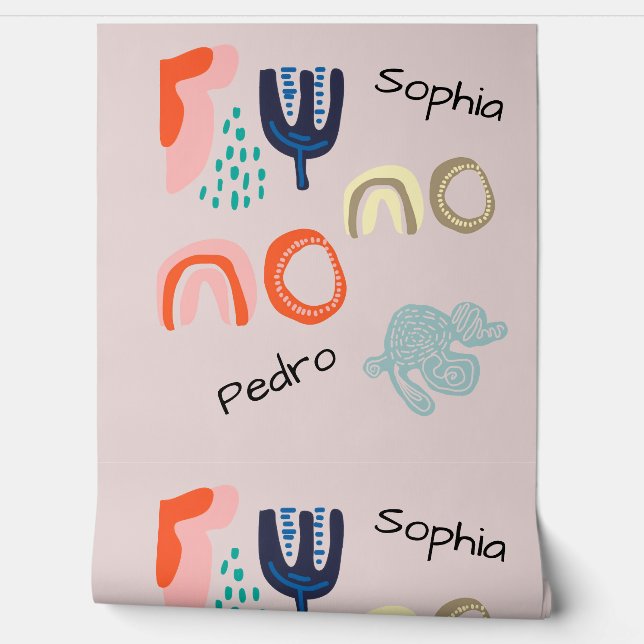 Personalisierter Name Boho Tapete (Abrollen)