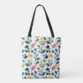 Personalisierter Name Boho Yellow Watercolor Blume Tasche (Rückseite)