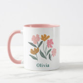 Personalisierter Name Botanisch Illustrierte Braut Tasse (Links)