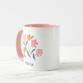 Personalisierter Name Botanisch Illustrierte Braut Tasse (Vorderseite Links)