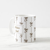 Personalisierter Name Bow Stripe Becher Geschenk f Kaffeetasse (Vorderseite Links)