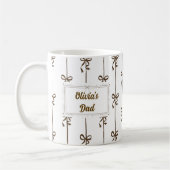 Personalisierter Name Bow Stripe Becher Geschenk f Kaffeetasse (Links)