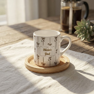 Personalisierter Name Bow Stripe Becher Geschenk f Kaffeetasse