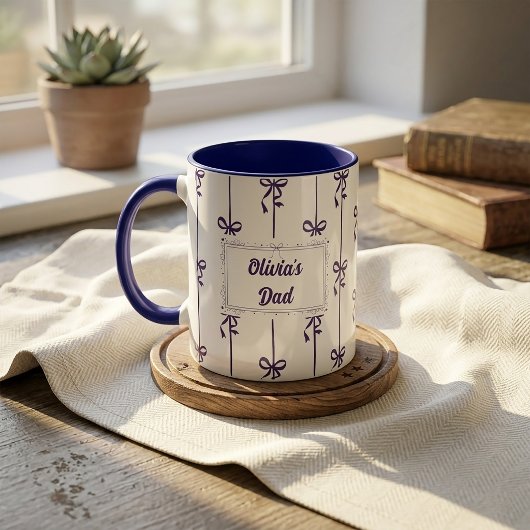 Personalisierter Name Bow Stripe Becher Geschenk f Tasse