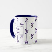 Personalisierter Name Bow Stripe Becher Geschenk f Tasse (Vorderseite Links)