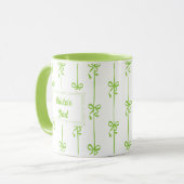 Personalisierter Name Bow Stripe Becher Geschenk f Tasse (Vorderseite Links)