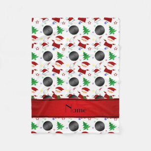 Personalisierter Name - Bowling-Weihnachtsmuster Fleecedecke
