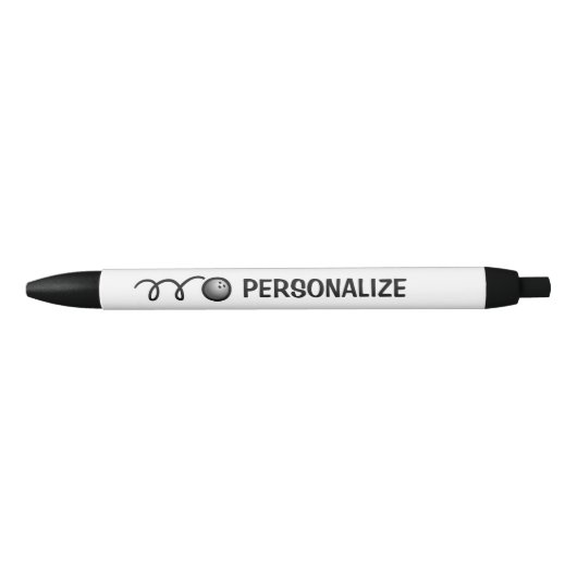 Personalisierter Name Bowlingball Sport Logo Stift (Vorderseite)