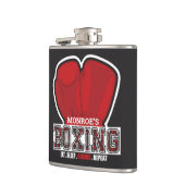 Personalisierter NAME Boxer Boxing Glove Prize Fig Flachmann (Links)