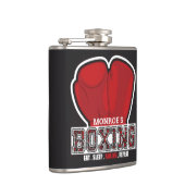 Personalisierter NAME Boxer Boxing Glove Prize Fig Flachmann (Rechts)
