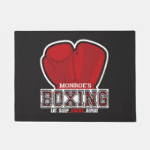 Personalisierter NAME Boxer Boxing Glove Prize Fig Fußmatte (Vorderseite)