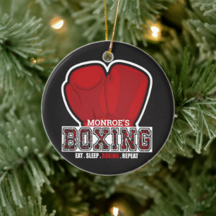 Personalisierter NAME Boxer Boxing Glove Prize Fig Keramik Ornament