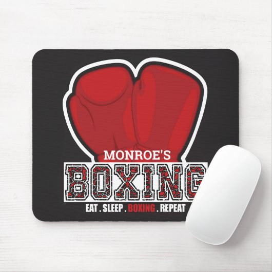 Personalisierter NAME Boxer Boxing Glove Prize Fig Mousepad (Mit Mouse)