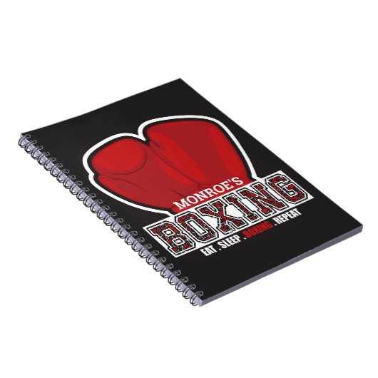 Personalisierter NAME Boxer Boxing Glove Prize Fig Notizblock (Rechte Seite)